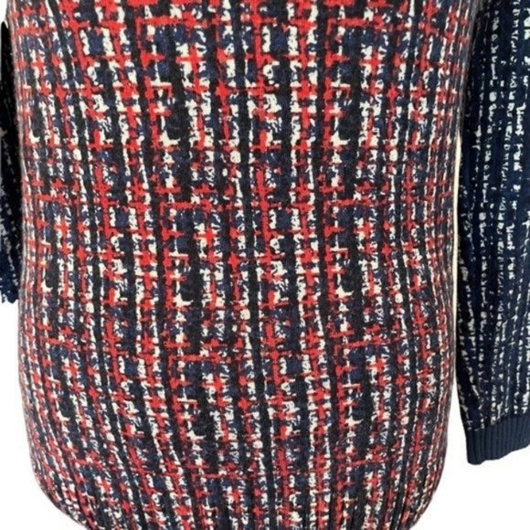 Tory Burch Blue Red Pattern Sweater - Picture 5 of 13